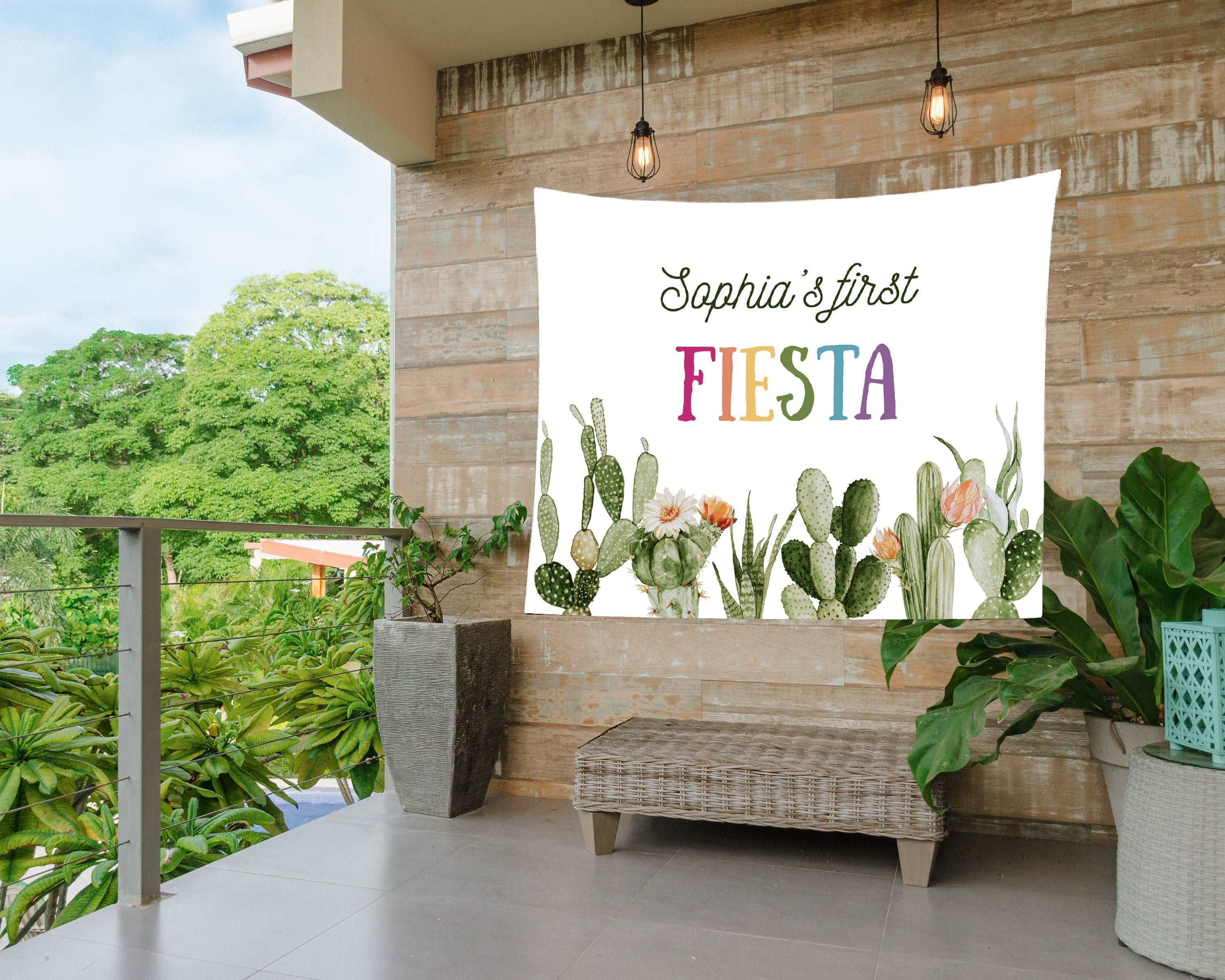 First Fiesta Birthday Decor, Mexican 1st Birthday Banner, First Fiesta Backdrop, Cactus Fiesta Birthday Banner,