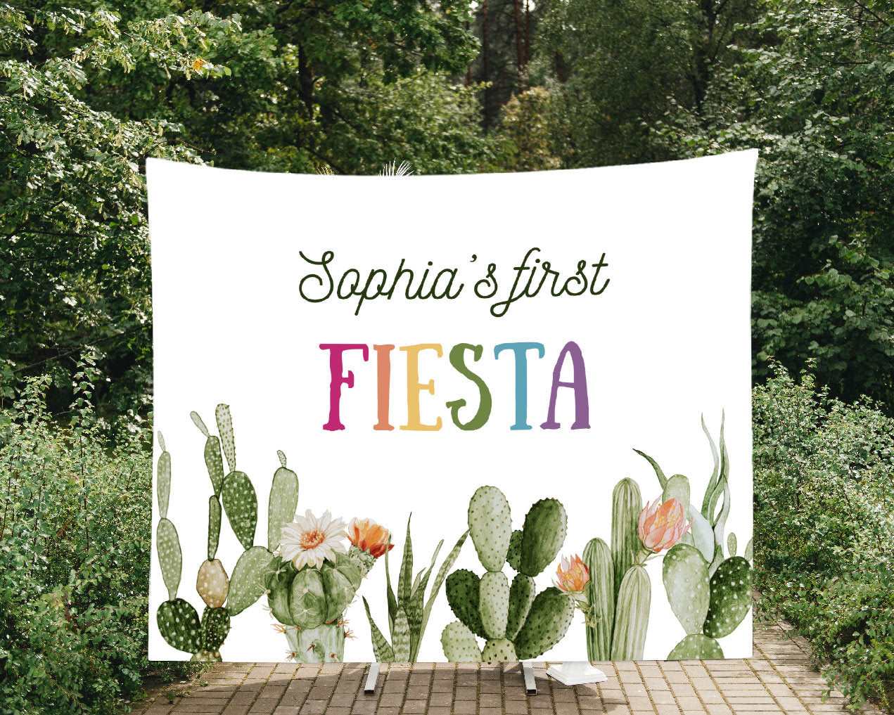 First Fiesta Birthday Decor, Mexican 1st Birthday Banner, First Fiesta Backdrop, Cactus Fiesta Birthday Banner,
