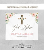 Girl Baptism Banner, Baptism Decorations for Table, Floral Baptism Sign, Christening Banner, Baby Girl Baptism Backdrop, Mi Bautizo Banner