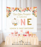 Our Little Pumpkin Is One Backdrop, Pumpkin Backdrop, Pumpkin First Birthday Backdrop, Pumpkin Birthday Banner, 1st Birthday Girl Decoration