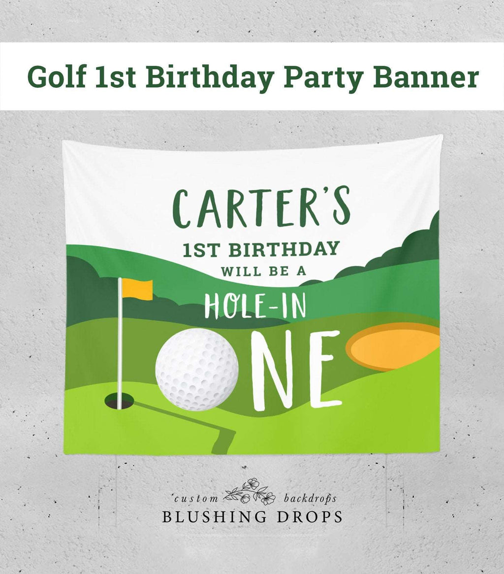 Golf First Birthday Backdrop, Hole In One Birthday Decorations, Golf Par-tee, Boy Golf 1st Birthday Banner, Mini Golf Party Golfing Birthday