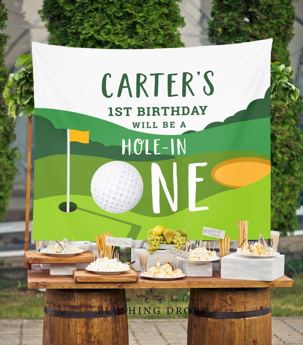 Golf First Birthday Backdrop, Hole In One Birthday Decorations, Golf Par-tee, Boy Golf 1st Birthday Banner, Mini Golf Party Golfing Birthday