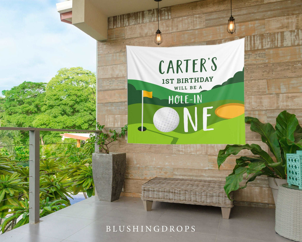 Golf First Birthday Backdrop, Hole In One Birthday Decorations, Golf Par-tee, Boy Golf 1st Birthday Banner, Mini Golf Party Golfing Birthday