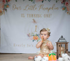 Our Little Pumpkin Is Turning One Backdrop, Pumpkin Birthday, White Pumpkin Banner, 1st Birthday Pumpkin, Pumpkin Is One, Fall Birthday Girl