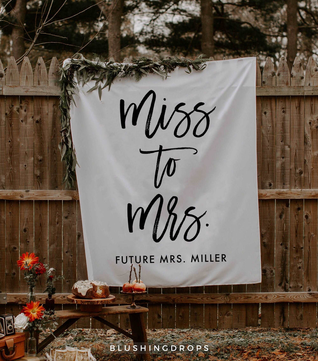 Miss To Mrs Sign, Bridal Shower Backdrop, Bridal Shower Decorations, Future Mrs Banner, Bridal Backdrop, Bridal Shower Sign, Bridal Party