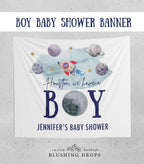 Space Baby Shower Backdrop, Planets Boy Baby Shower Banner, Houston We Have A Boy, Galaxy Baby Shower Decorations, Outer Space Backdrop