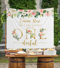First Birthday Backdrop, Isn't She Onederful Birthday, Floral 1st Birthday Decorations Girl, 1st Birthday Banner, Onederful Banner
