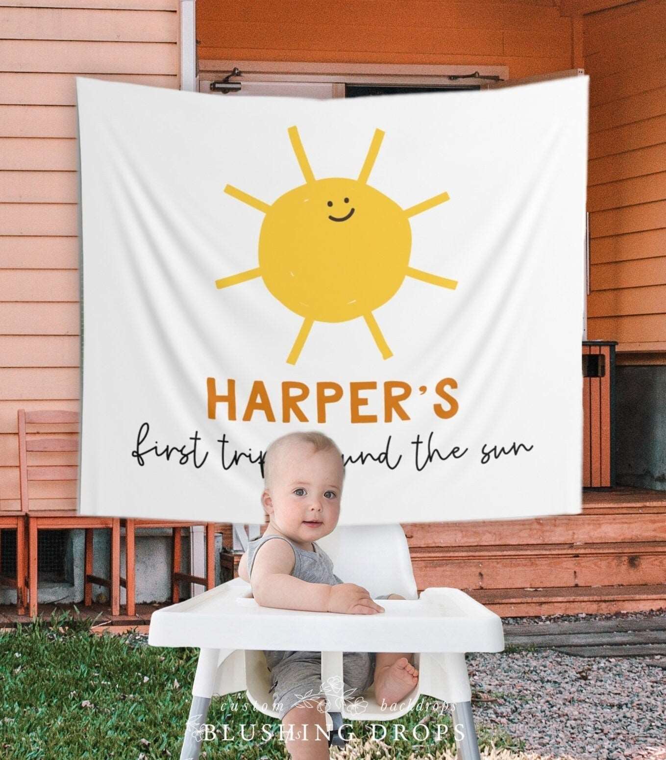 First Trip Around The Sun Birthday Backdrop, Sunshine Birthday Decorations, Boho Sun Birthday Banner, Little Sunshine Girl Birthday Decor