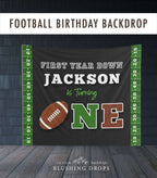 Football First Birthday Decorations, Football Birthday Backdrop, First Year Down Banner, Football Party Decor, Boy Birthday Party, Sport