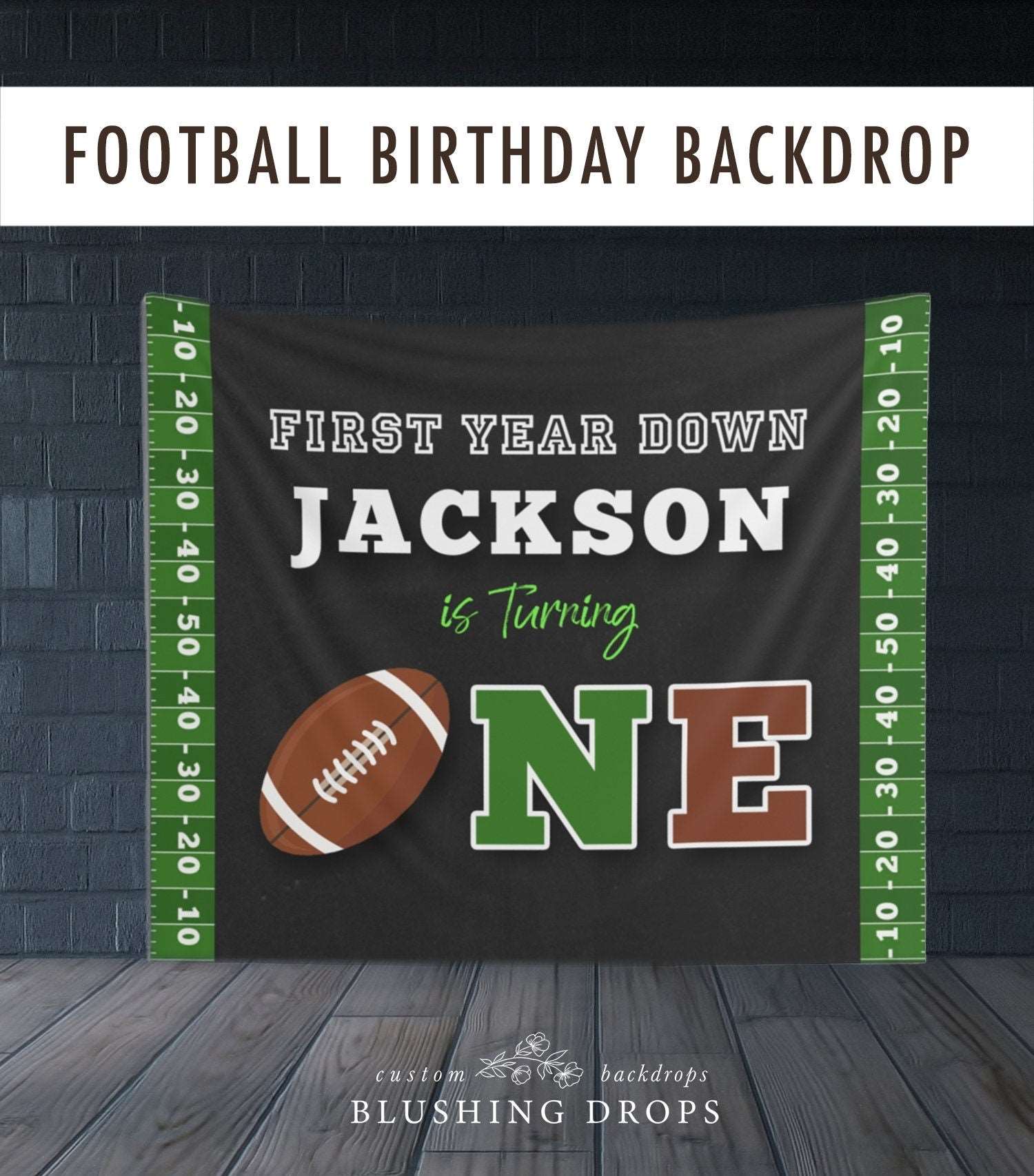 Football First Birthday Decorations, Football Birthday Backdrop, First Year Down Banner, Football Party Decor, Boy Birthday Party, Sport