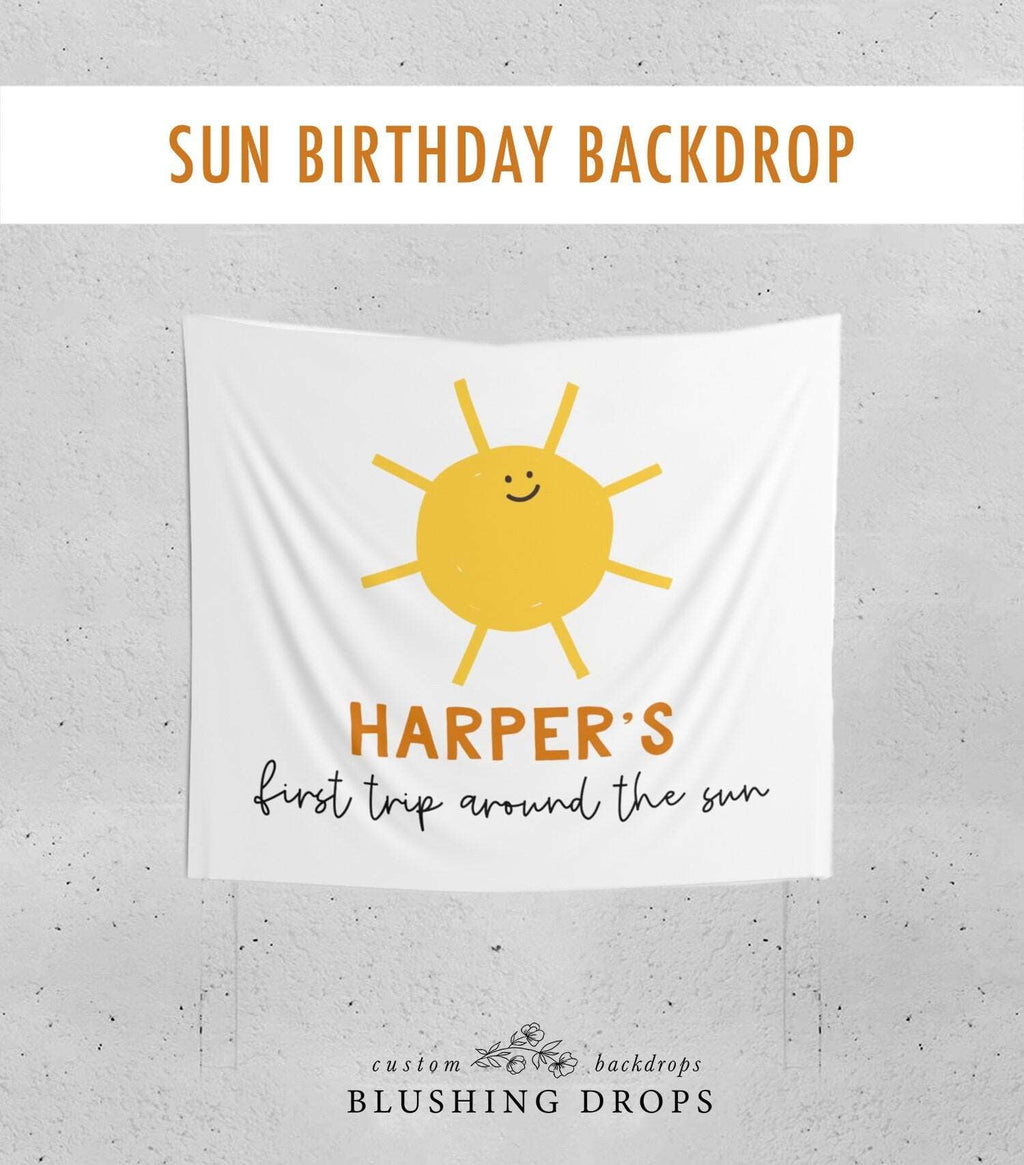 First Trip Around The Sun Birthday Backdrop, Sunshine Birthday Decorations, Boho Sun Birthday Banner, Little Sunshine Girl Birthday Decor