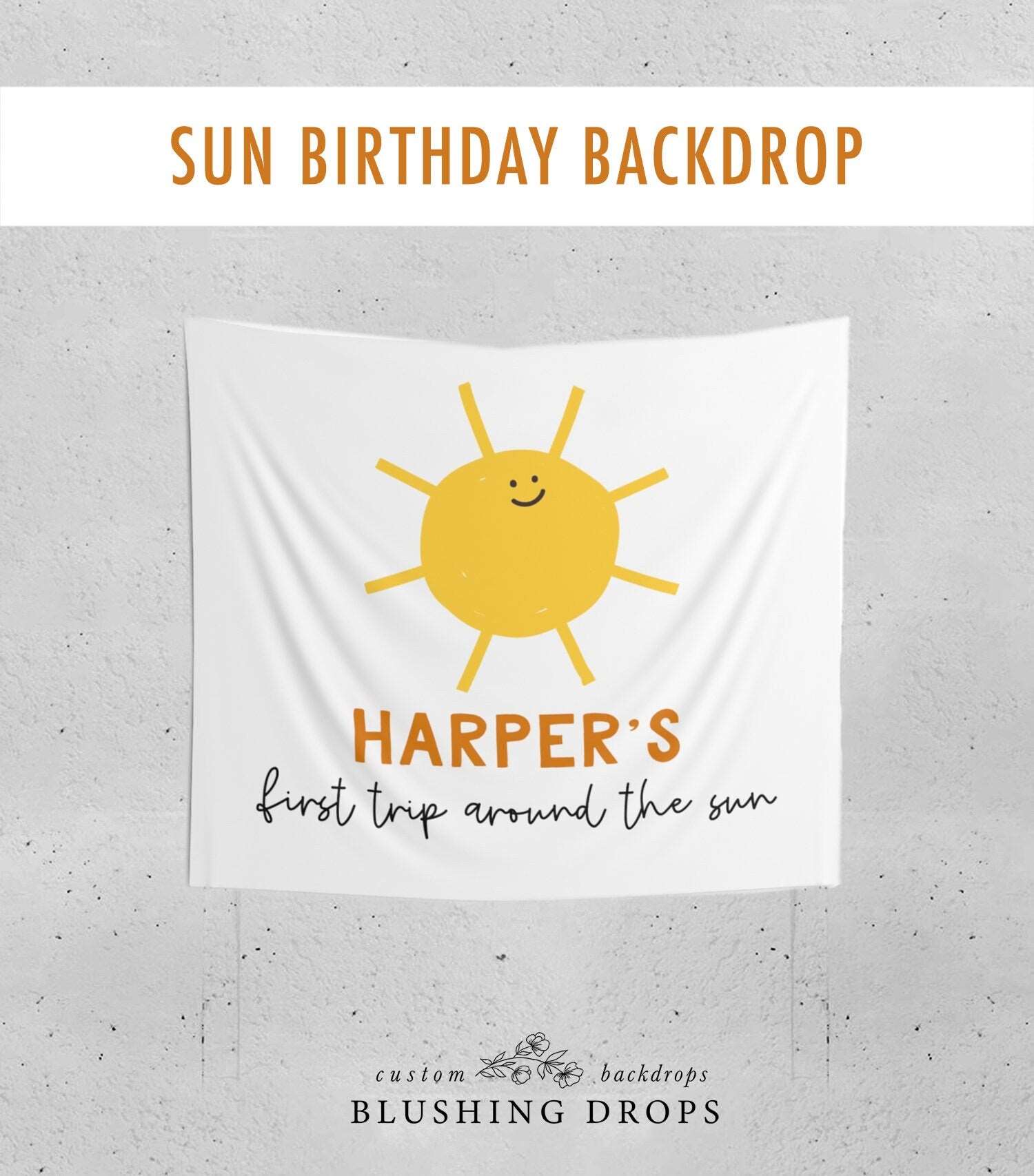 First Trip Around The Sun Birthday Backdrop, Sunshine Birthday Decorations, Boho Sun Birthday Banner, Little Sunshine Girl Birthday Decor
