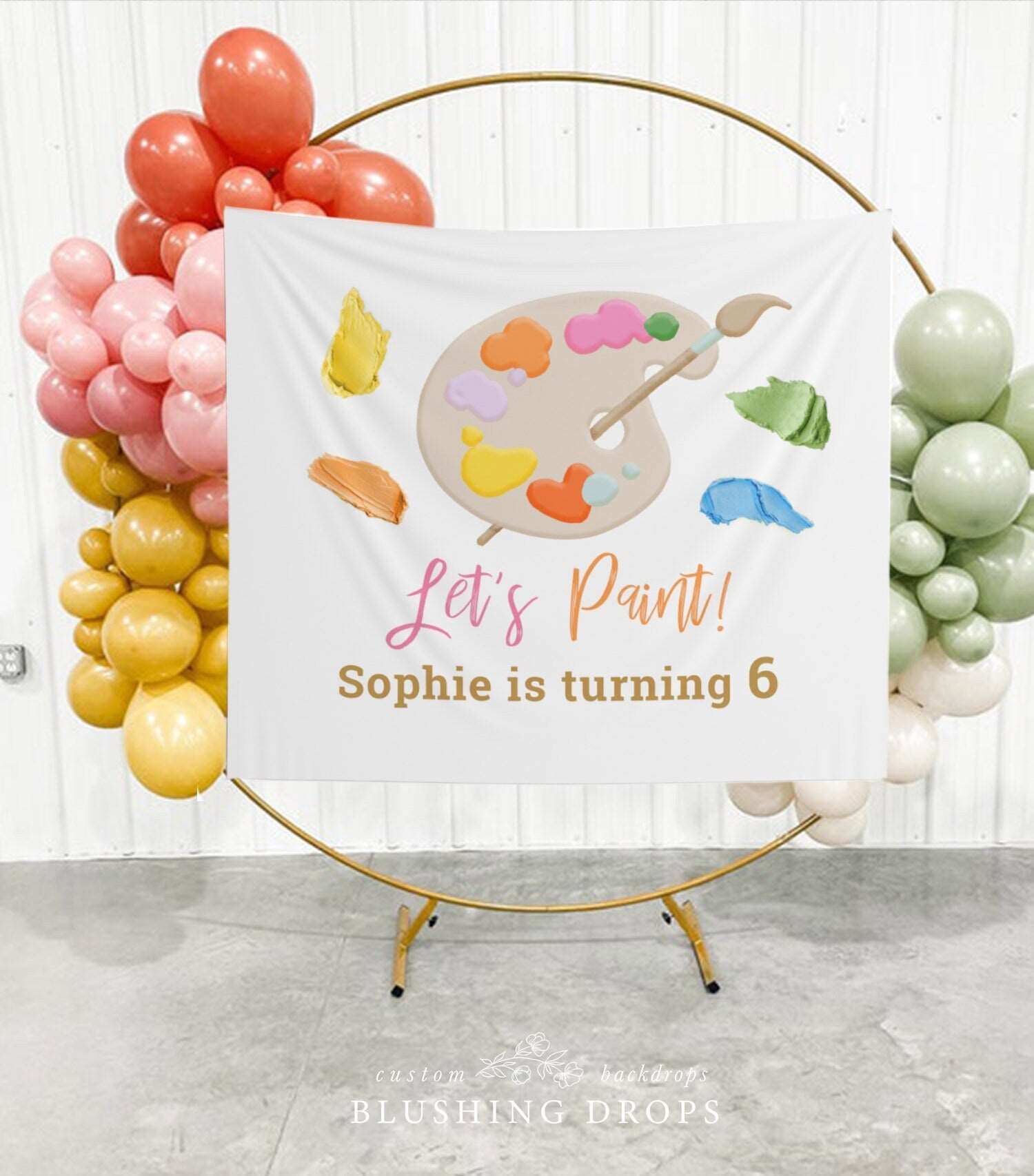 Paint Party Decorations, Painting Birthday Party Banner, Art Party Decor, Paint Birthday Girl Backdrop, Dress for a Mess, Birthday Backdrop