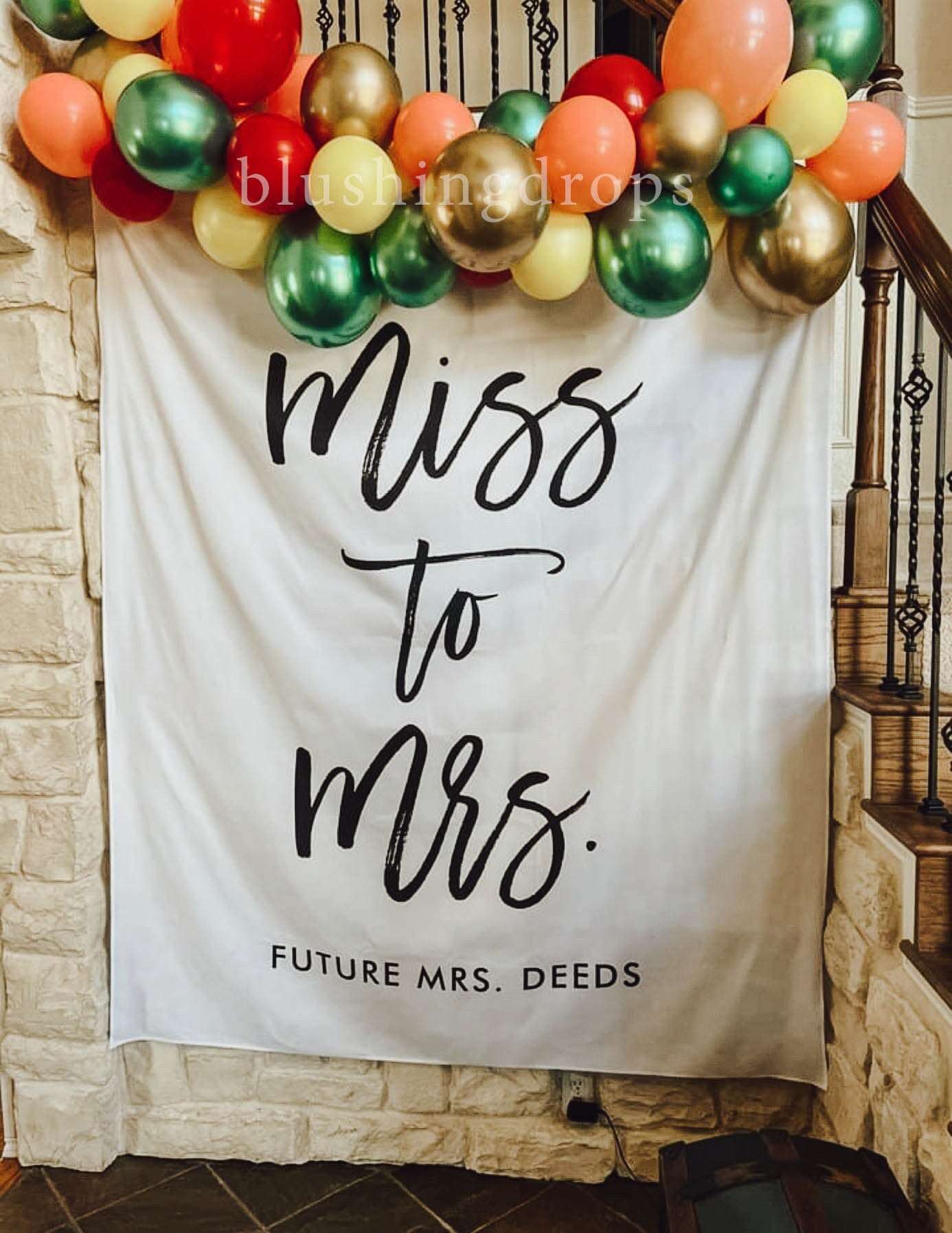 Miss To Mrs Sign, Bridal Shower Backdrop, Bridal Shower Decorations, Future Mrs Banner, Bridal Backdrop, Bridal Shower Sign, Bridal Party