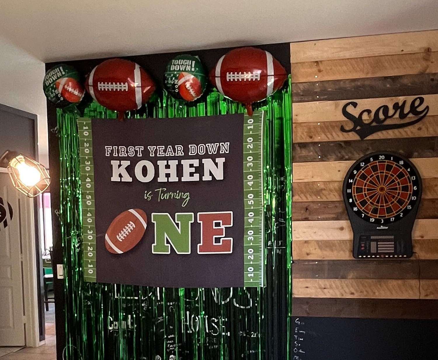 Football First Birthday Decorations, Football Birthday Backdrop, First Year Down Banner, Football Party Decor, Boy Birthday Party, Sport