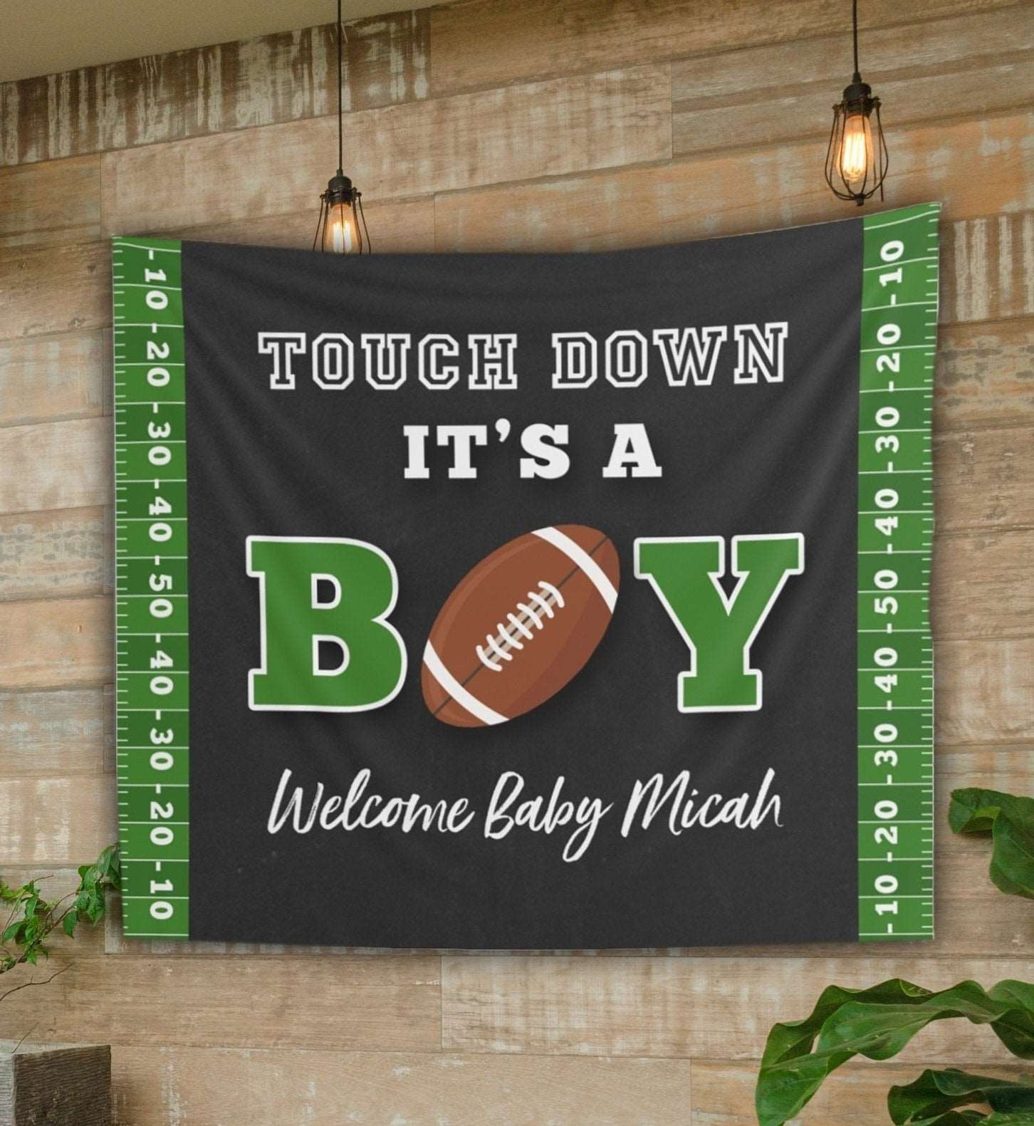 Football Baby Shower Backdrop, Boy Baby Shower Ideas, Sport Baby Shower Banner, Dad Baby Shower, Football Party Decorations, Little Rookie