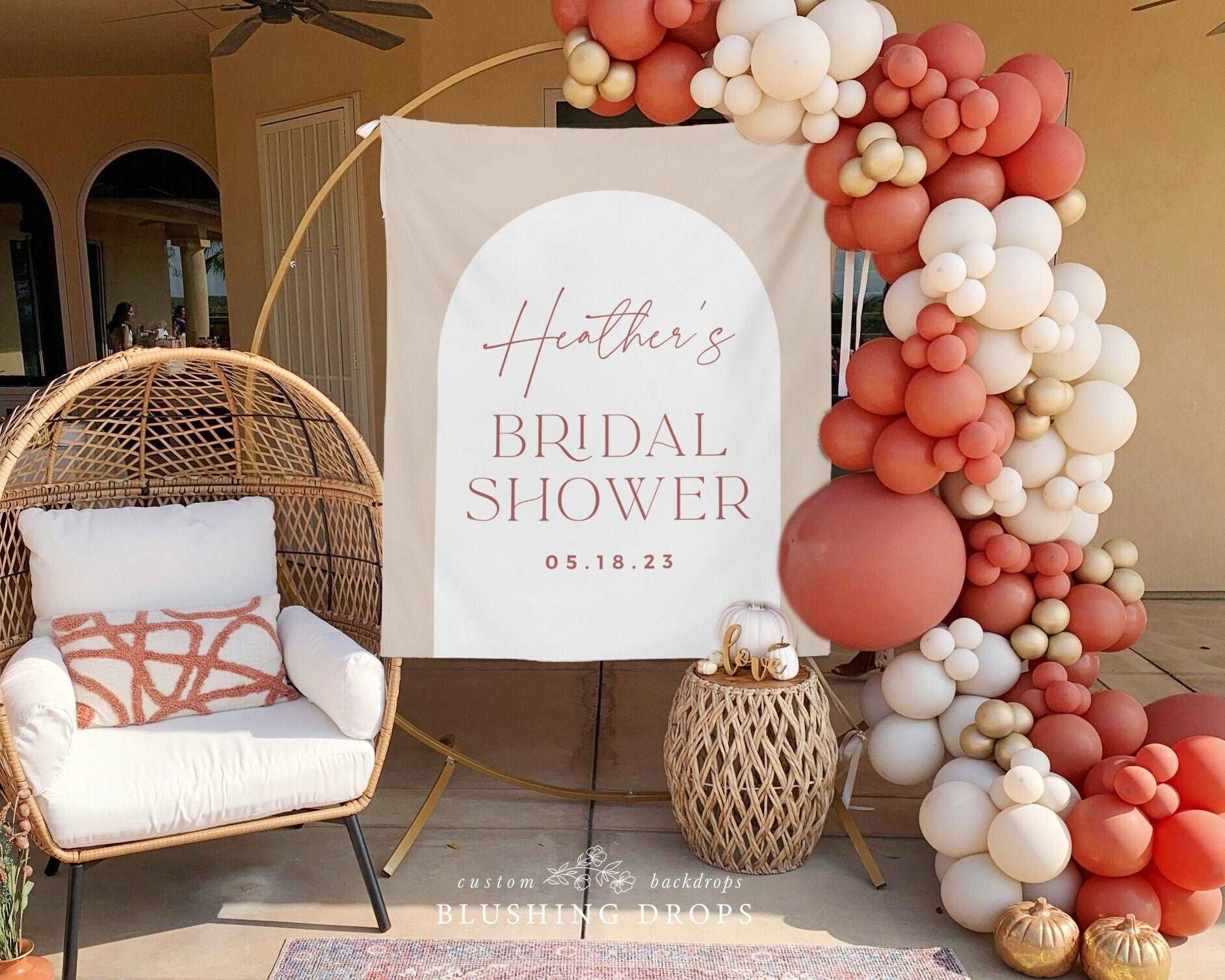 Bridal Shower Backdrop for Photos, Boho Bridal Shower Decor, Desert Bridal Shower Tapestry, Bridal Shower Table Decor, Custom Fabric Sign