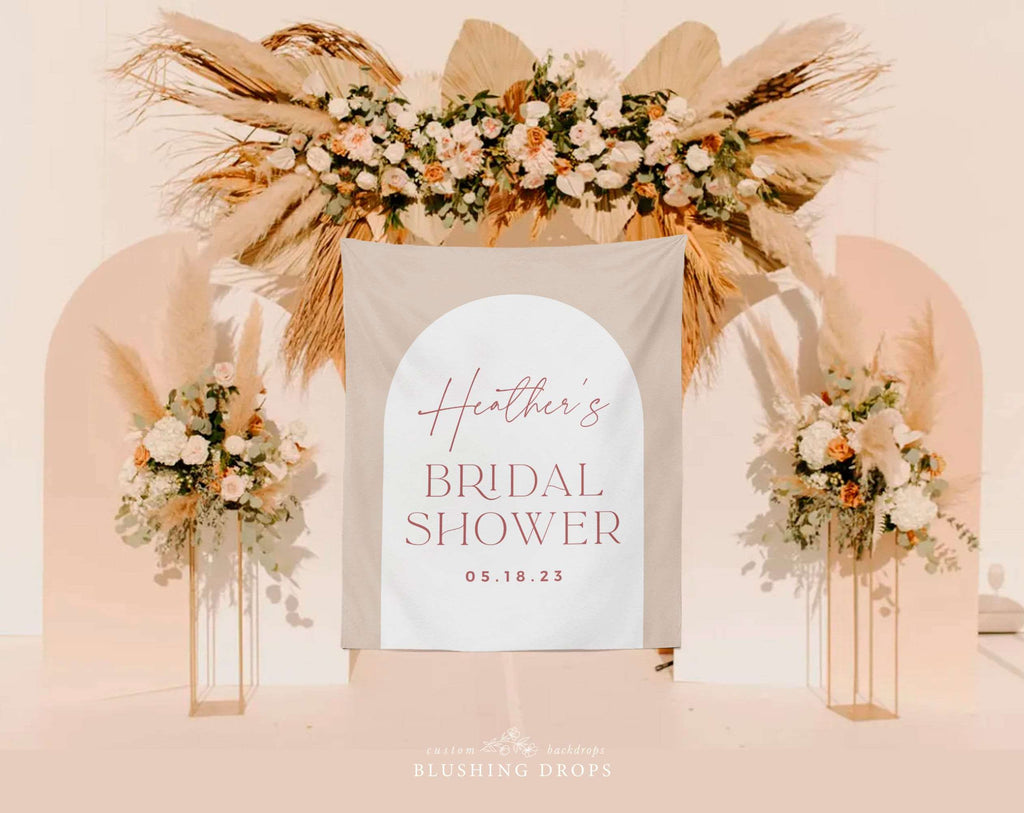Bridal Shower Backdrop for Photos, Boho Bridal Shower Decor, Desert Bridal Shower Tapestry, Bridal Shower Table Decor, Custom Fabric Sign
