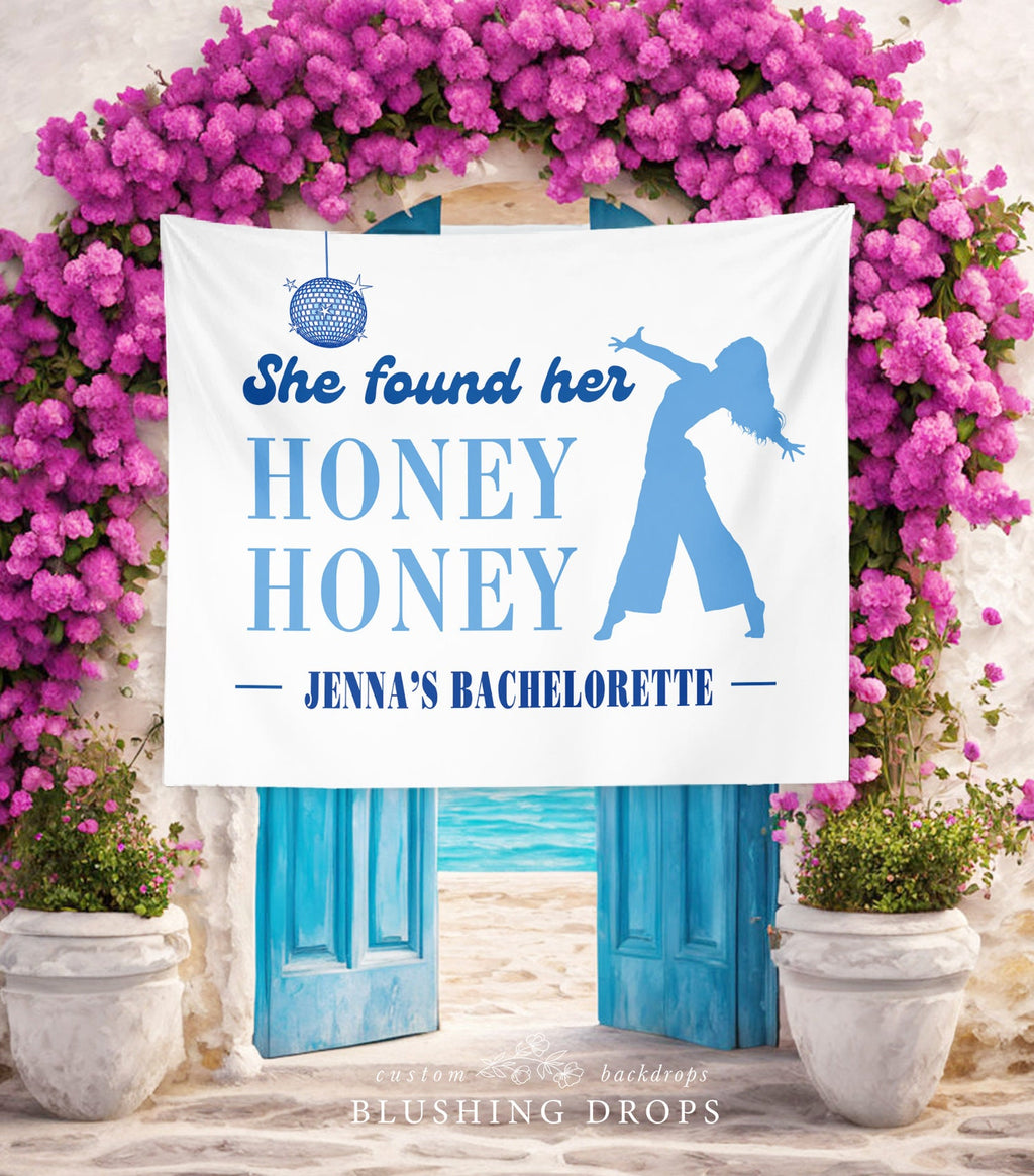 She Found Her Honey Honey Bachelorette Party Backdrop, Mamma Mia Bach, Dancing Queen, Disco Bachelorette Banner, Honey Honey Decorations