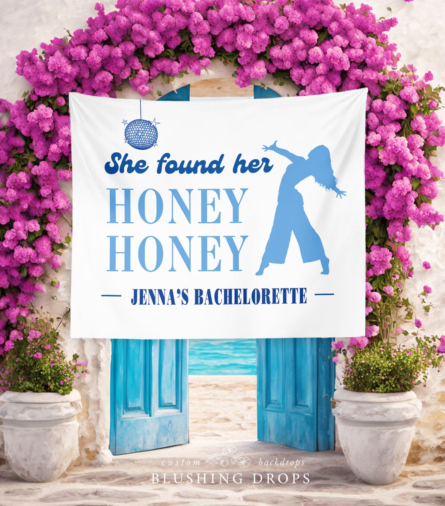 She Found Her Honey Honey Bachelorette Party Backdrop, Mamma Mia Bach, Dancing Queen, Disco Bachelorette Banner, Honey Honey Decorations