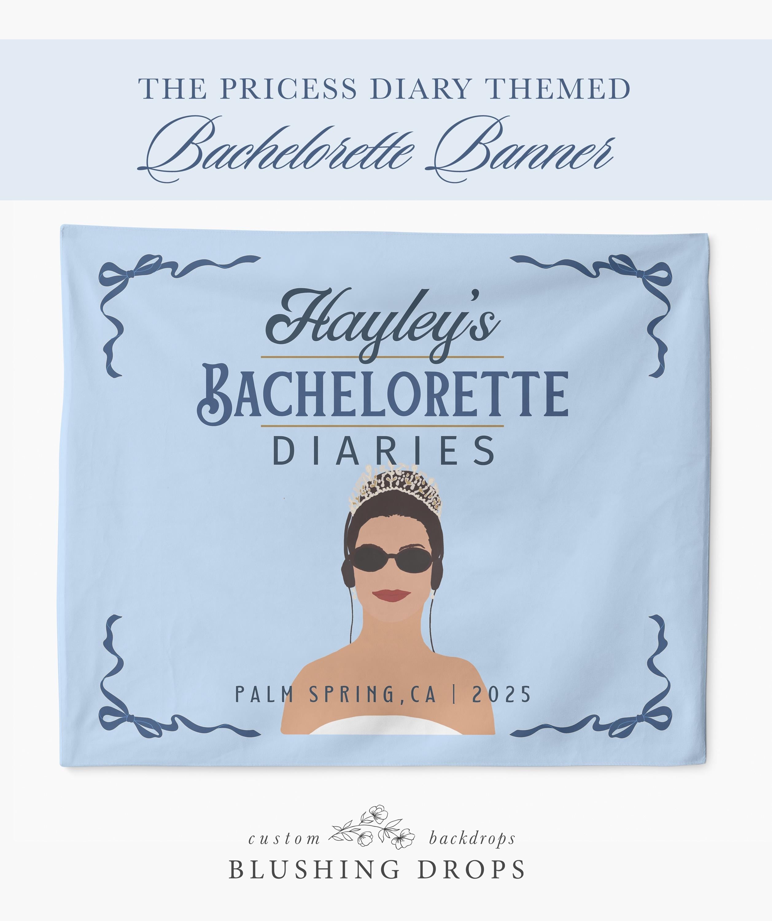 Princess Bachelorette Party Backdrop, Genovia Bach Party Decor, Diaries Movie, Personalized Princess Sleepover Banner, Y2K, Me A Bride