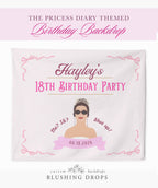 Personalized Princess Themed Birthday Party Backdrop, Diaries Birthday Sign, Princess of Genovia Decorations, Sleepover, Slumber Party