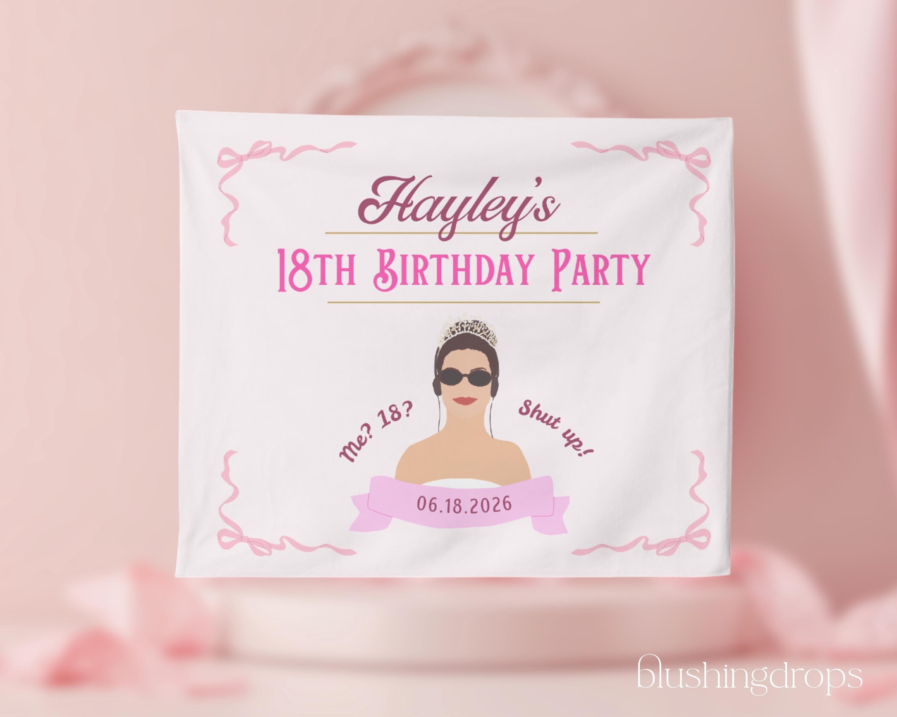 Personalized Princess Themed Birthday Party Backdrop, Diaries Birthday Sign, Princess of Genovia Decorations, Sleepover, Slumber Party