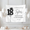Modern Graduation & 18th Birthday Backdrop, Black Birthday Graduation Banner, Personalized Graduation Photo Backdrop, Class of 2026