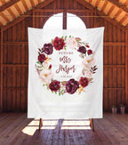 Burgundy Boho Bridal Shower Backdrop | Future Mrs. Banner - Blushing Drops