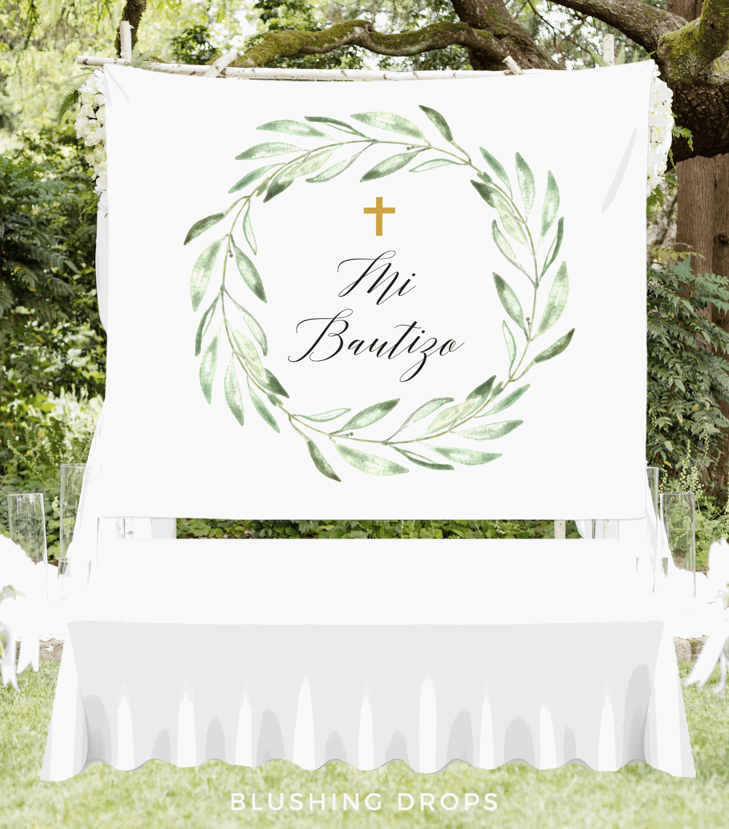 mi bautizo backdrop, mi bautizo banner