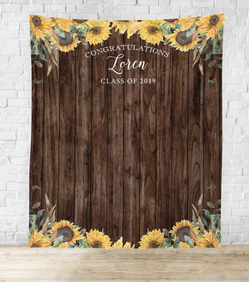 Sunflower Graduation Party Backdrop | High School Graduation Decor - Blushing Drops