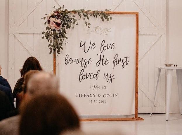 wedding ceremony fabric backdrop