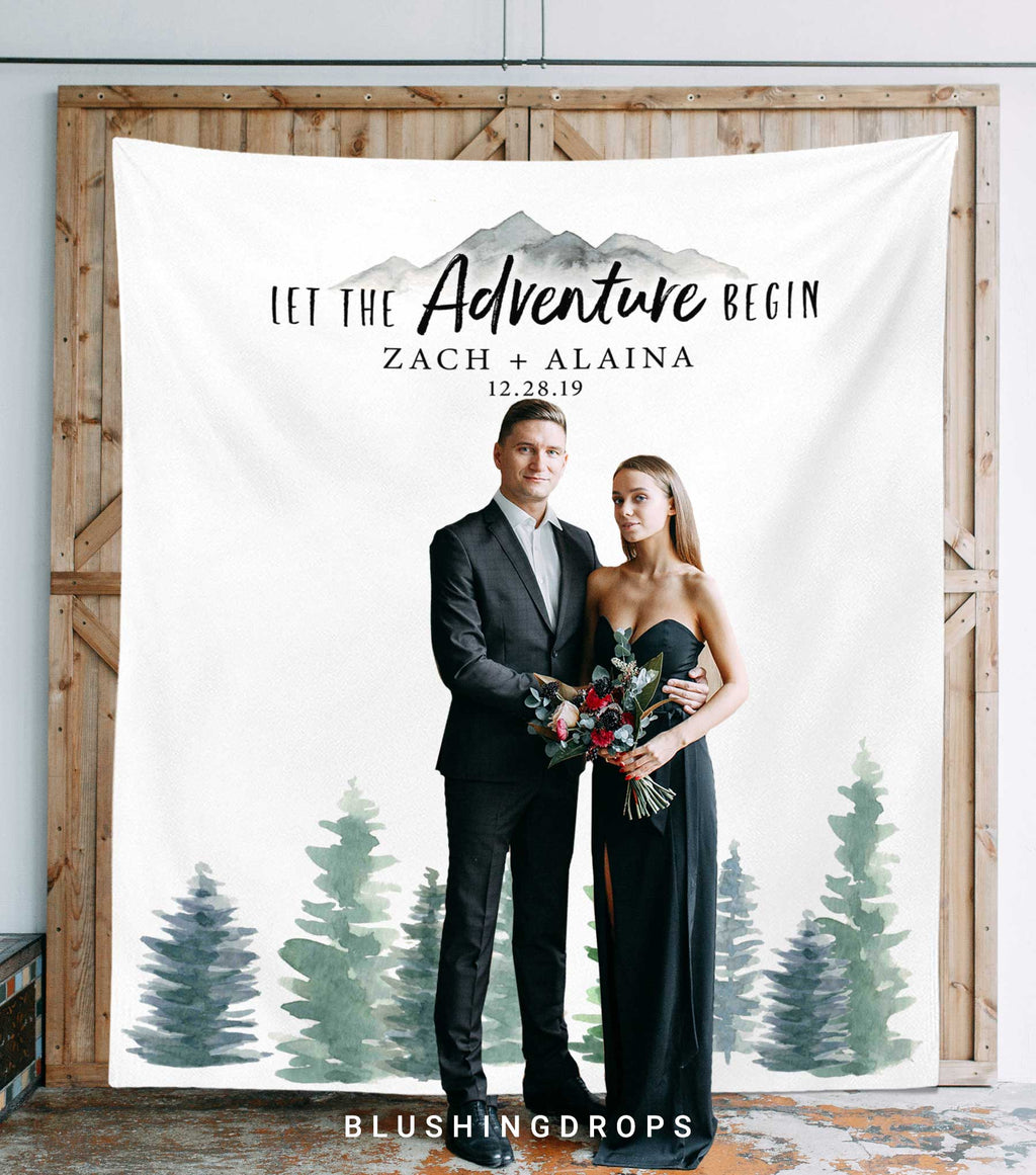 forest wedding theme photo booth backdrop