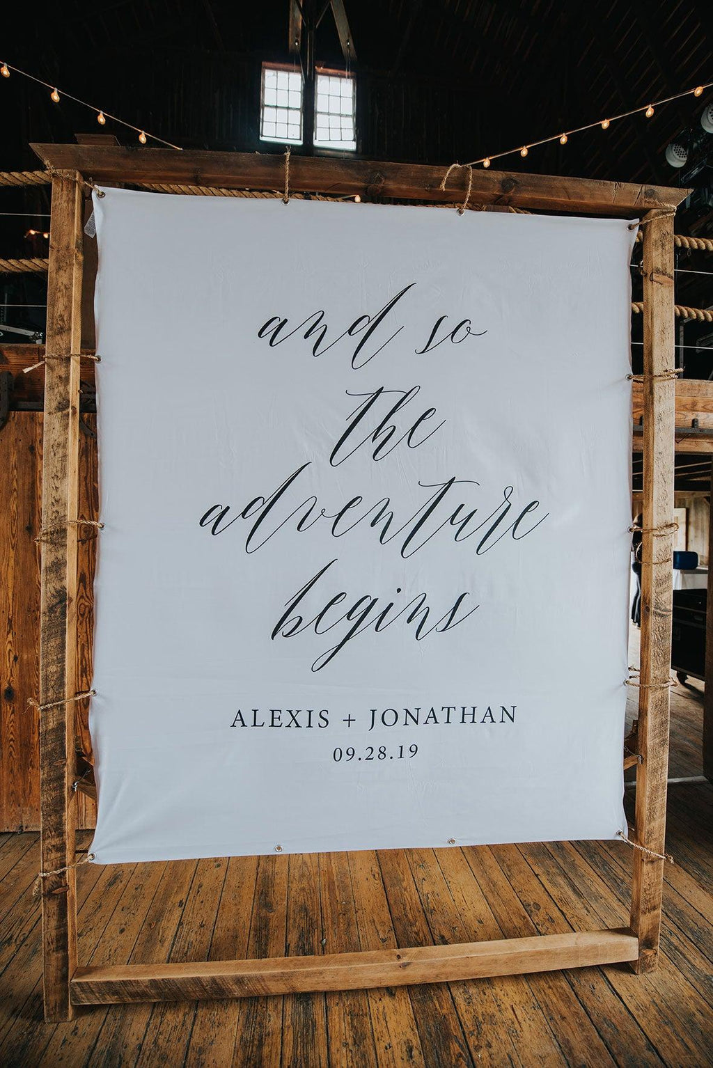 and so the adventure begins sign wedding