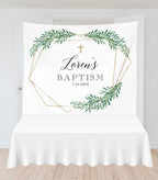 Greenery Baptism Banner, Baptism Decorations, god bless banner