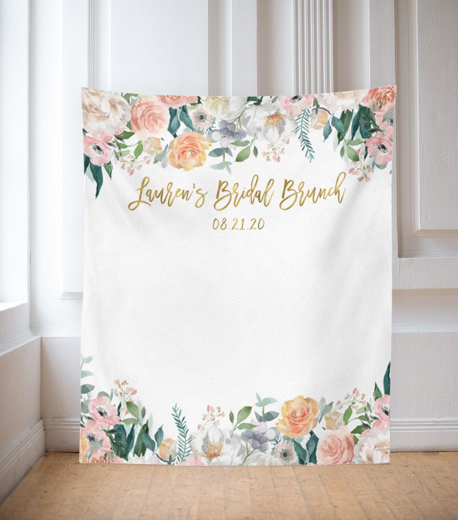 Floral Bridal Brunch Decorations | Blush Bridal Shower Backdrop Ideas - Blushing Drops
