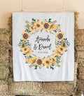 Country Sunflower Themed Wedding Photo Backdrop Design - Blushing Drops