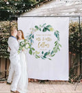 Couples Shower Backdrop, Couples Wedding Shower Ideas - Blushing Drops