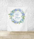 Hydrangea Bridal Shower Backdrop | Fabric Backdrop - Blushing Drops