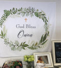 God bless banner, baptism celebration table decorations