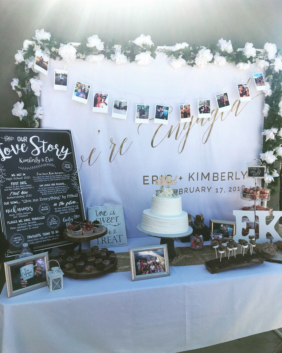 We're Engaged Backdrop, Engagement Party Photo Backdrop