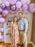 lavender wedding photo backdrop decorations