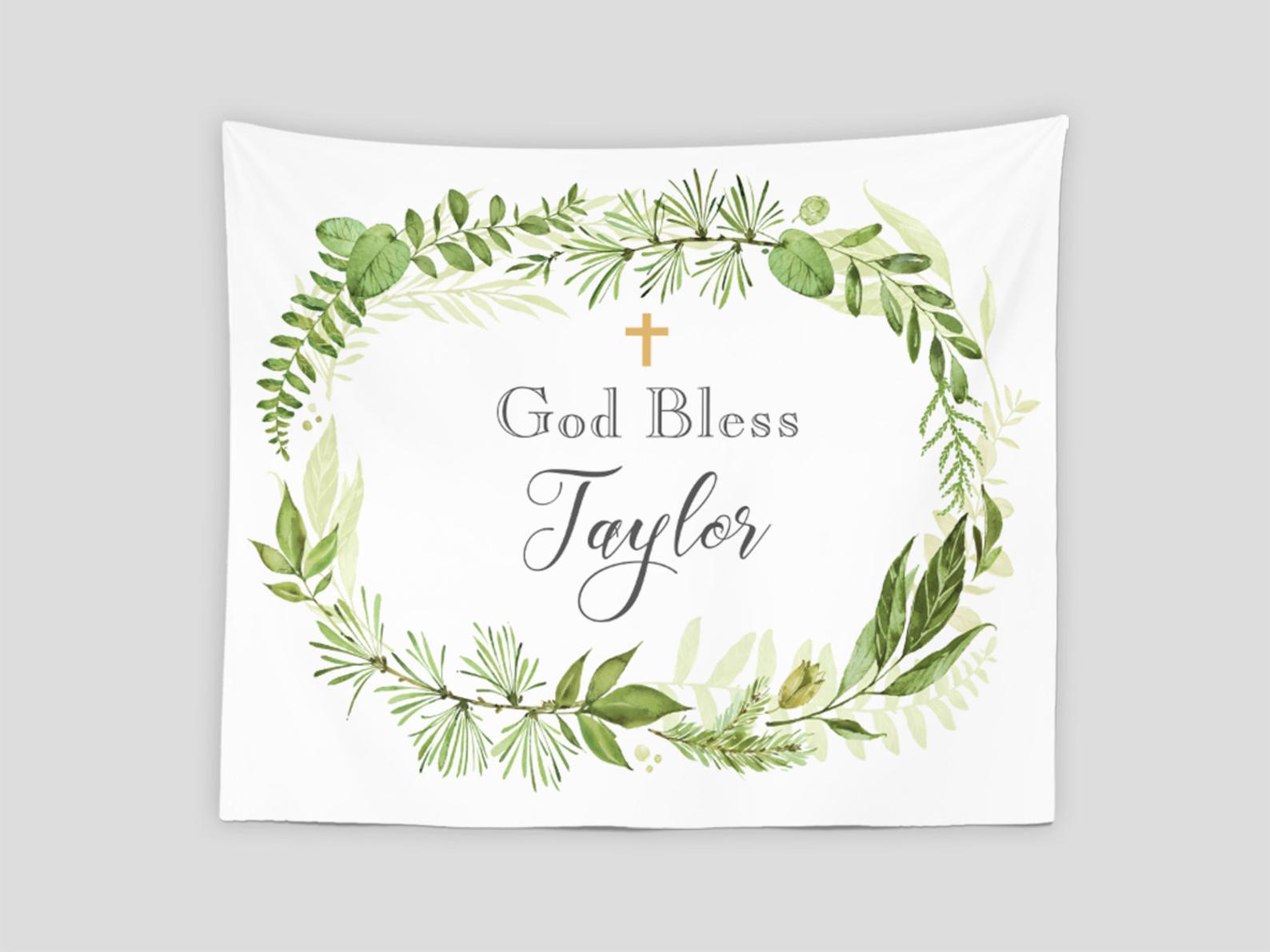Baptism Backdrop Boy, Boy Baptism Decorations Banner