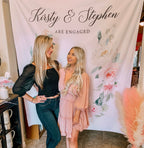 We're Engaged Banner | Floral Engagement Party Backdrop