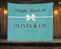 Sweet 16 Banner 16th Birthday Decorations Robin Egg Blue Sweet Sixteen Backdrop Girl Sweet 16 Decoration Teen Birthday Party Sweet 16 Sash