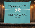 Sweet 16 Banner 16th Birthday Decorations Robin Egg Blue Sweet Sixteen Backdrop Girl Sweet 16 Decoration Teen Birthday Party Sweet 16 Sash