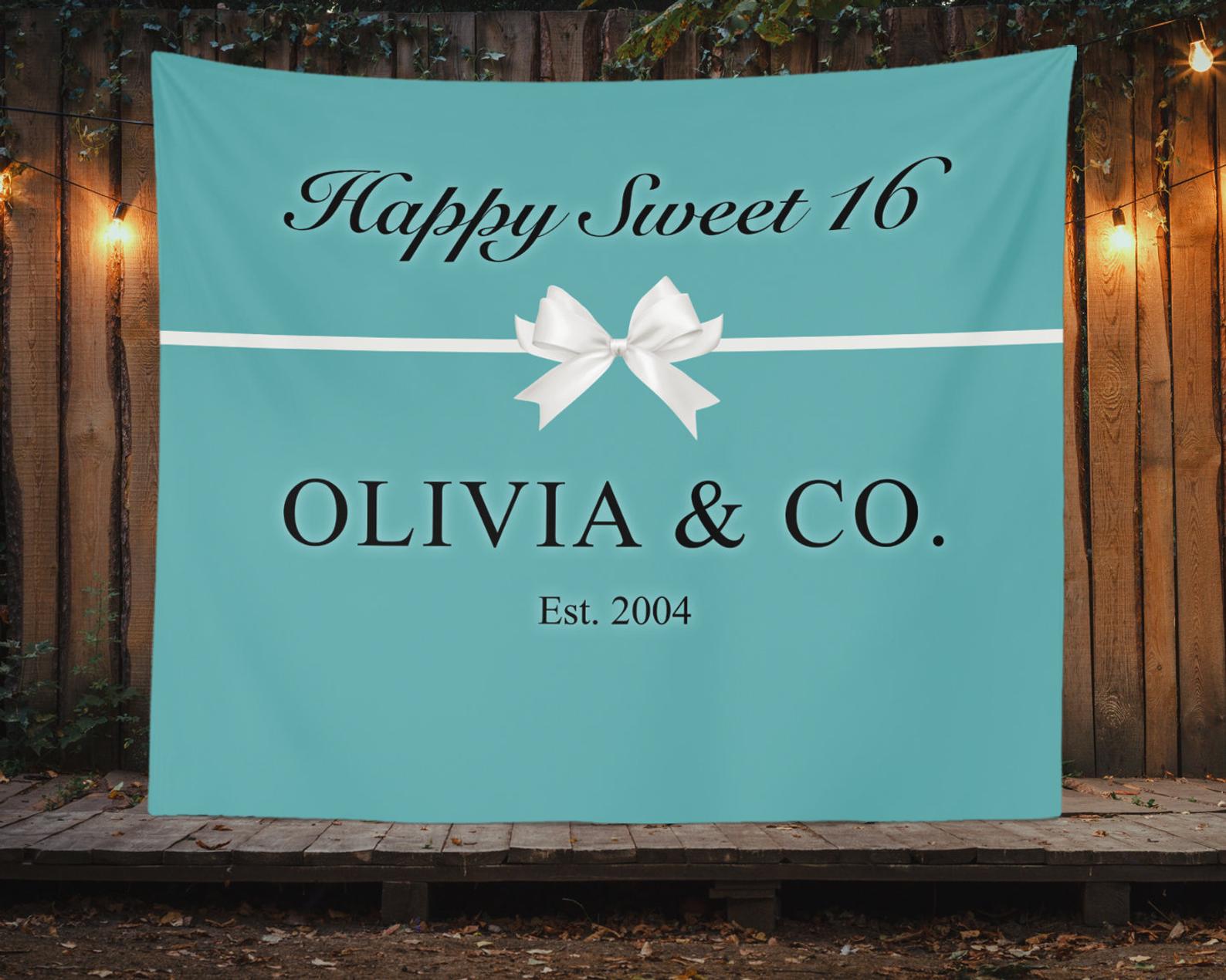 Sweet 16 Banner 16th Birthday Decorations Robin Egg Blue Sweet Sixteen Backdrop Girl Sweet 16 Decoration Teen Birthday Party Sweet 16 Sash