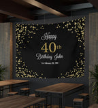 40th birthday party backdrop, adult birthday party banner