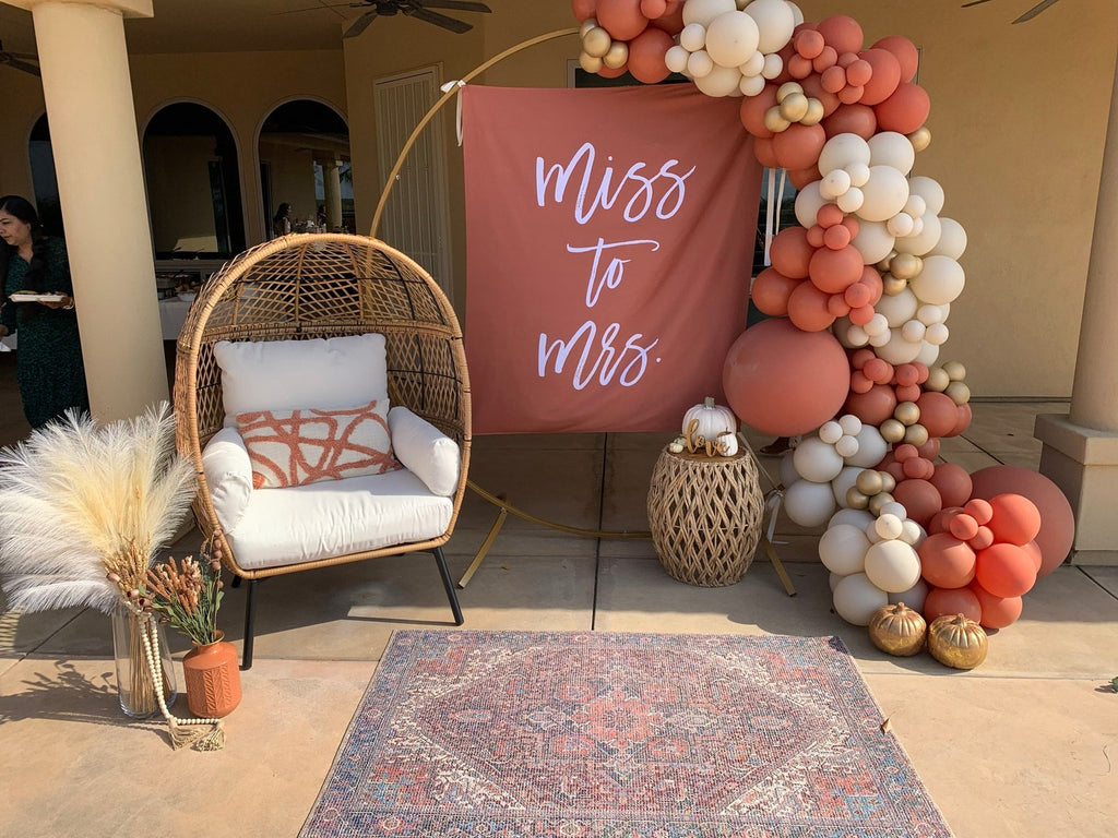 Terracotta Miss To Mrs Backdrop Tapestry