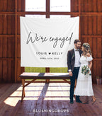 Engagement Party Backdrop, We're Engaged Backdrop, Engagement Decorations Ideas, Engagement Party Decor, Engagement Banner, Engaged Sign